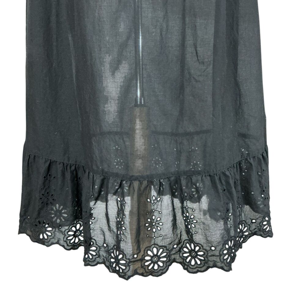 Gudrun Sjoden Petticoat Skirt M Black Eyelet Embroidery Ruffled Organic Cotton - Picture 4 of 10